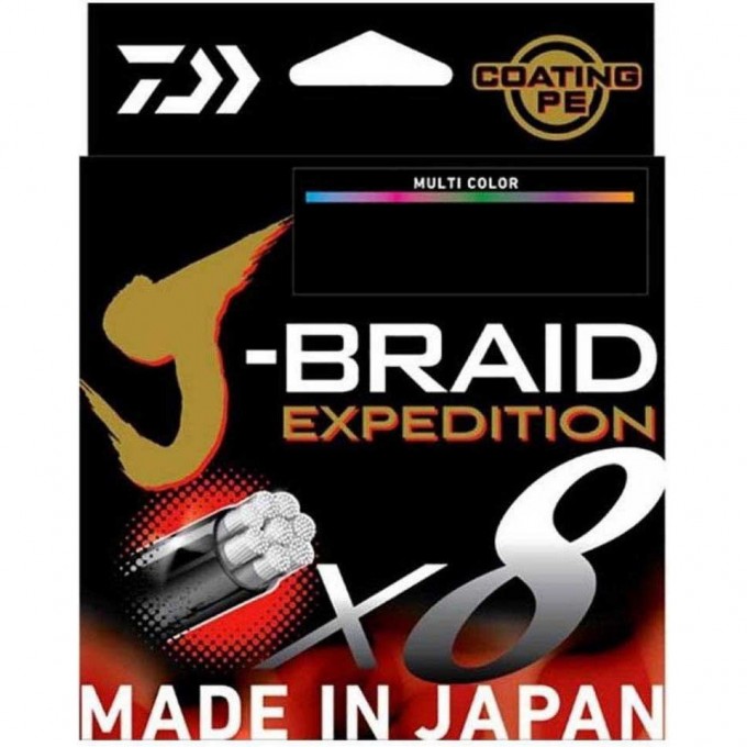Леска DAIWA J-BRAID EXPEDITION×8E 0.28mm-300m MULTI COLOR 12552-128